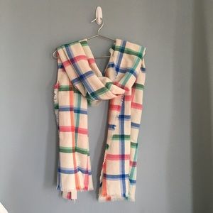 NWT Talbots 100% Wool Plaid Scarf Wrap Shawl